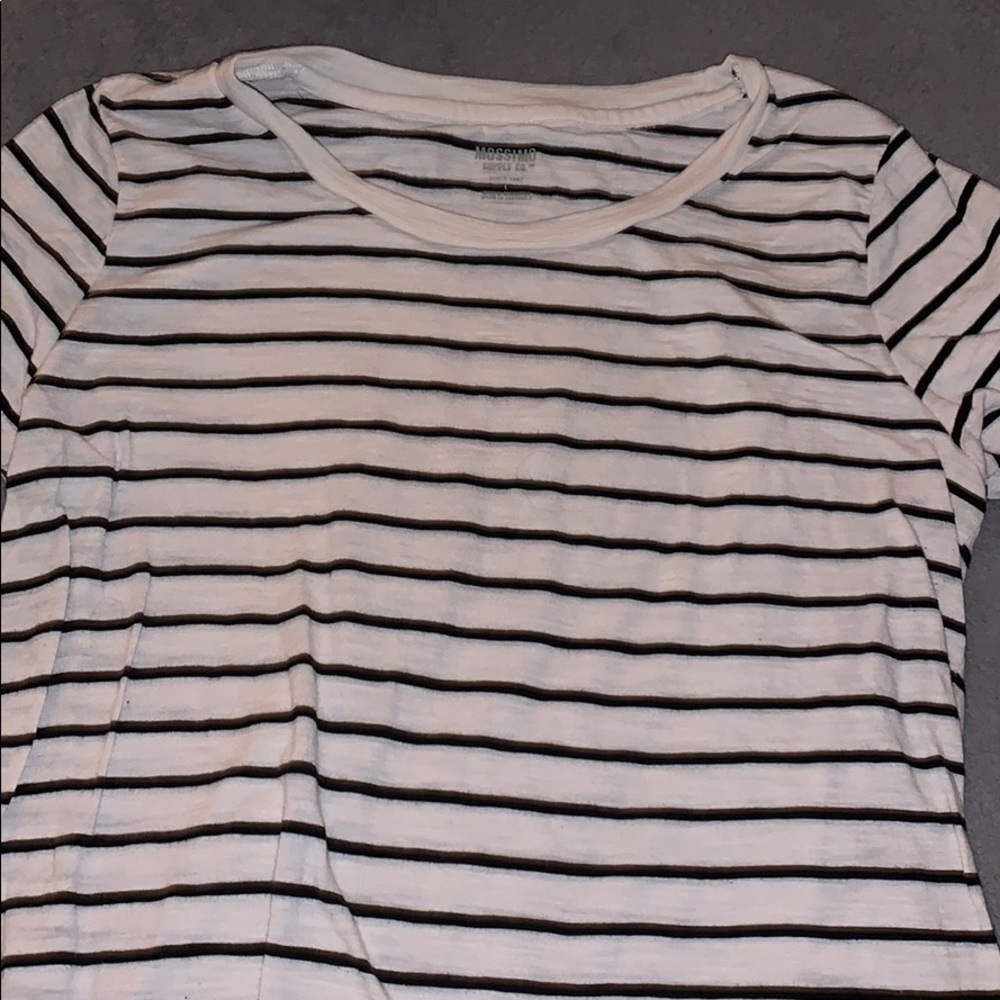 mossimo white and black striped tee